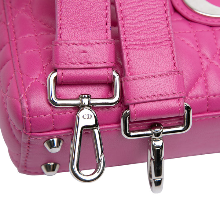 Lady Dior Cannage Mini Cuir d'agneau Rose
