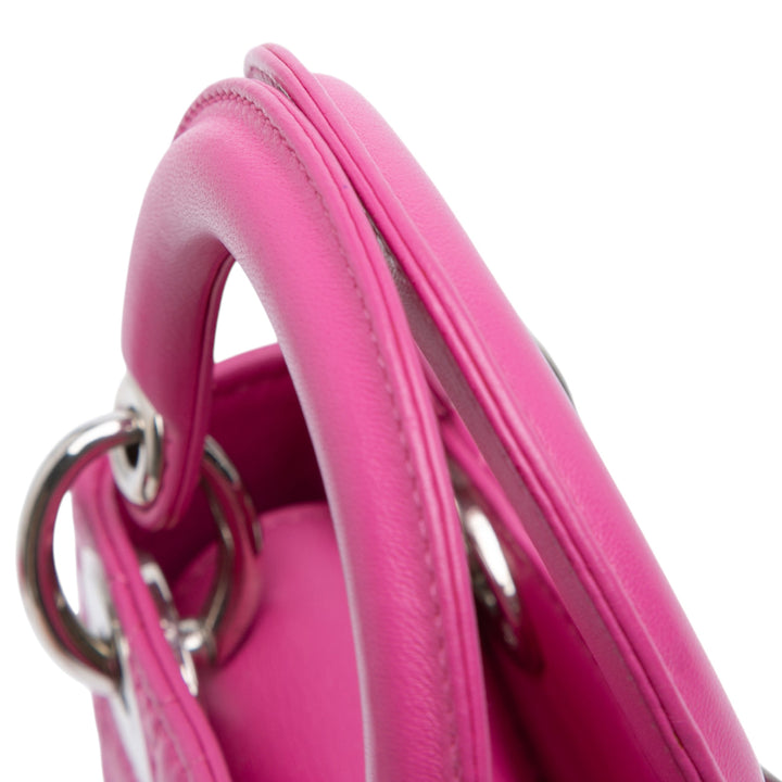 Lady Dior Cannage Mini Cuir d'agneau Rose