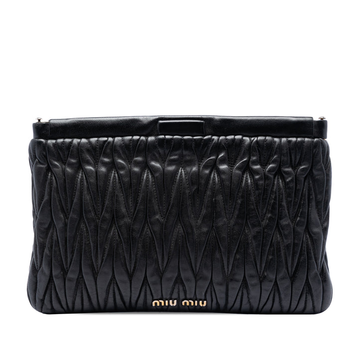 Miu Miu Matelasse Nappa Frame Pochette