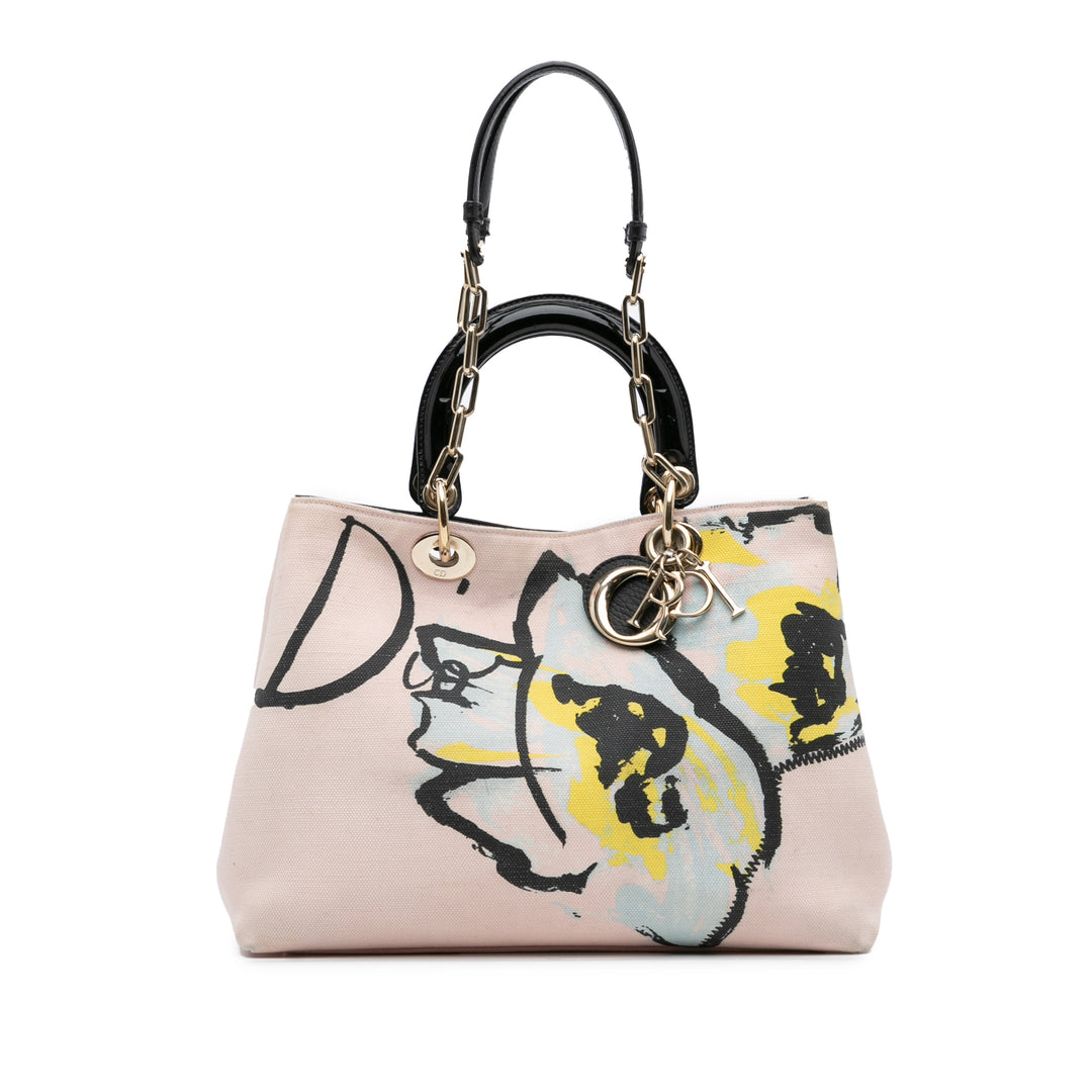 Dior Limited Edition Medium Toile Floral Printed Diorissimo Sac cartable Rose – GABY PARIS Authentique
