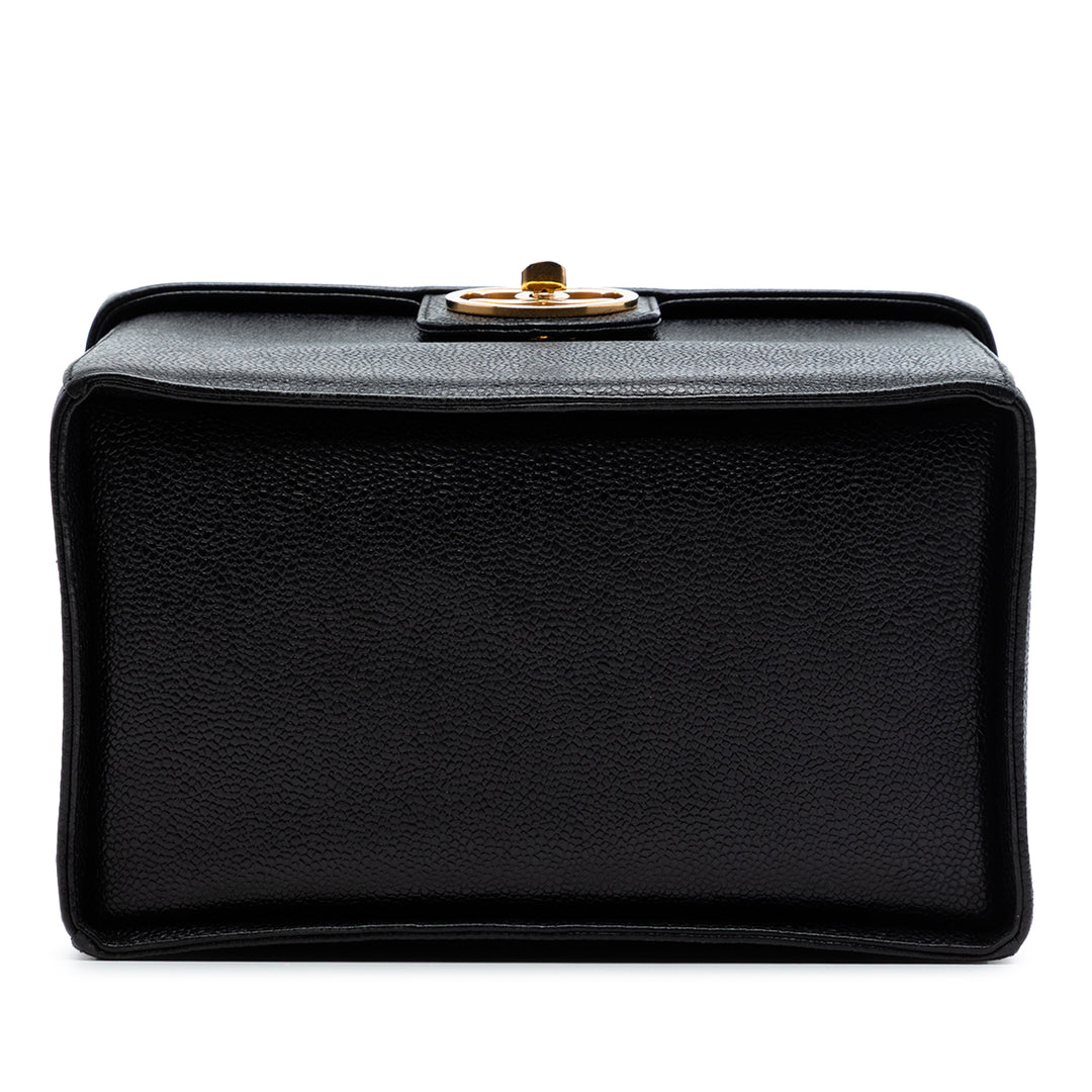 CC Vanity Boîte Étui Cuir caviar Noir