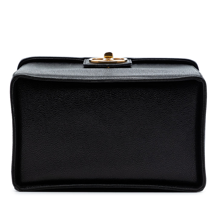 CC Vanity Boîte Étui Cuir caviar Noir