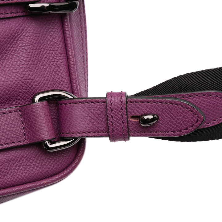 Leather Newburg Business Bag Purple - Gaby Paris