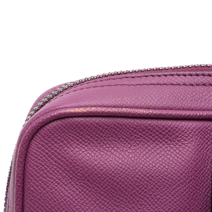 Leather Newburg Business Bag Purple - Gaby Paris