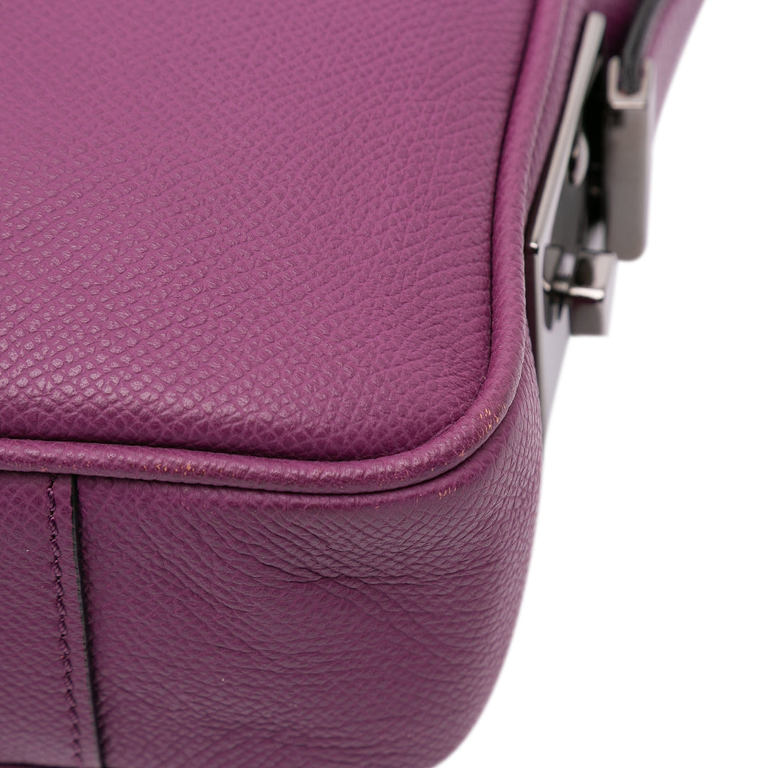 Leather Newburg Business Bag Purple - Gaby Paris