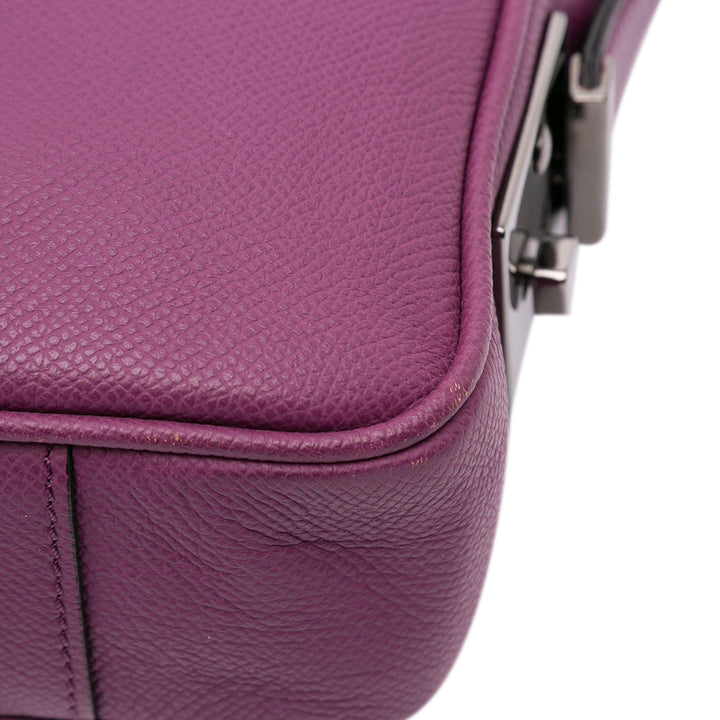 Leather Newburg Business Bag Purple - Gaby Paris