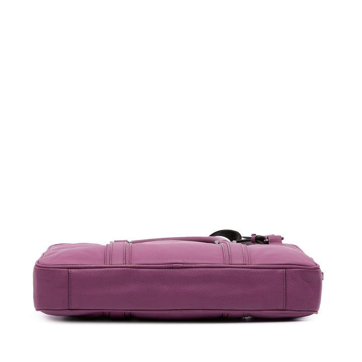 Leather Newburg Business Bag Purple - Gaby Paris