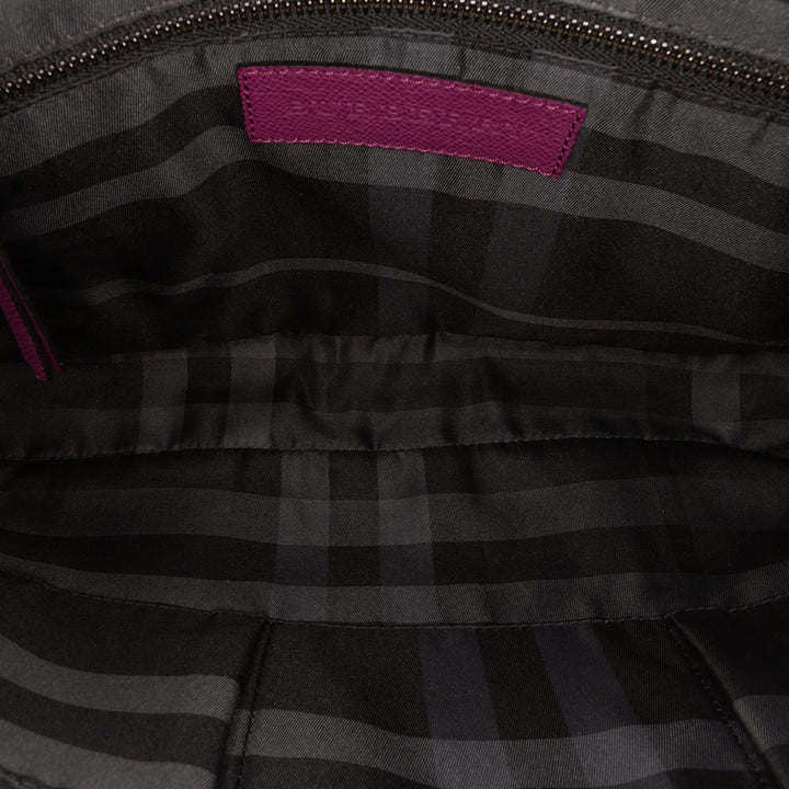 Leather Newburg Business Bag Purple - Gaby Paris