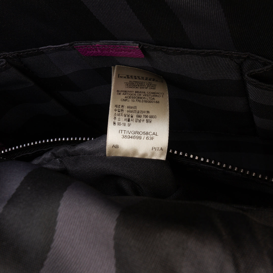 Leather Newburg Business Bag Purple - Gaby Paris