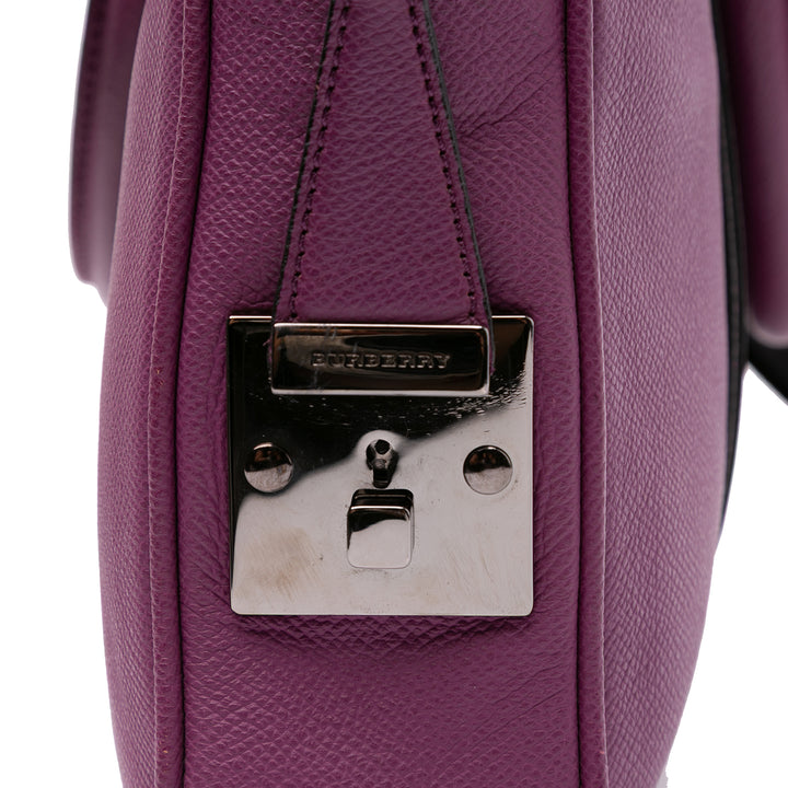 Leather Newburg Business Bag Purple - Gaby Paris