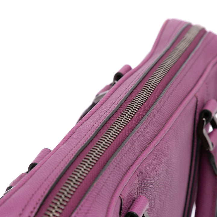 Leather Newburg Business Bag Purple - Gaby Paris