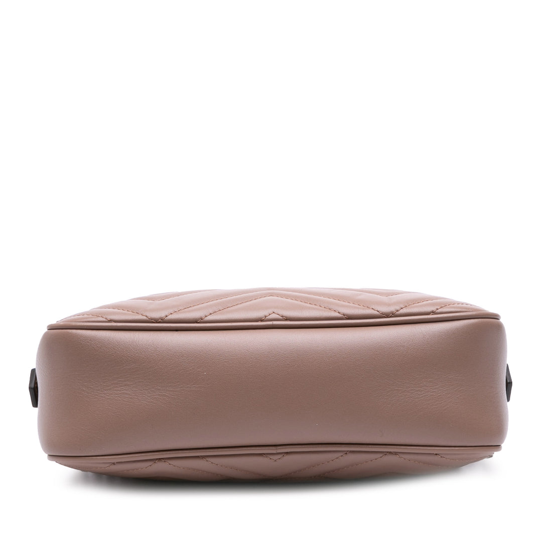 Gucci Small GG Marmont Matelasse Cuir Sac porté croisé Marron