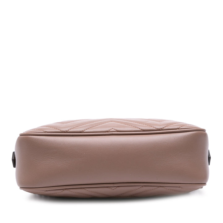 Gucci Small GG Marmont Matelasse Cuir Sac porté croisé Marron