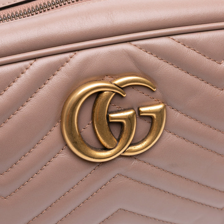 Gucci Small GG Marmont Matelasse Cuir Sac porté croisé Marron