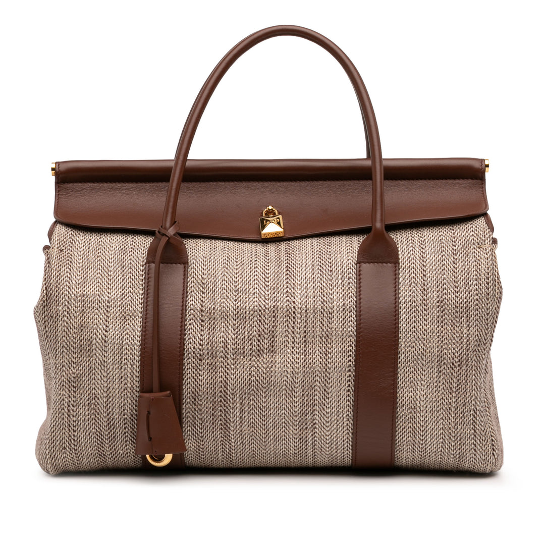 Loro Piana Toile Herringbone et Cuir Loom L32