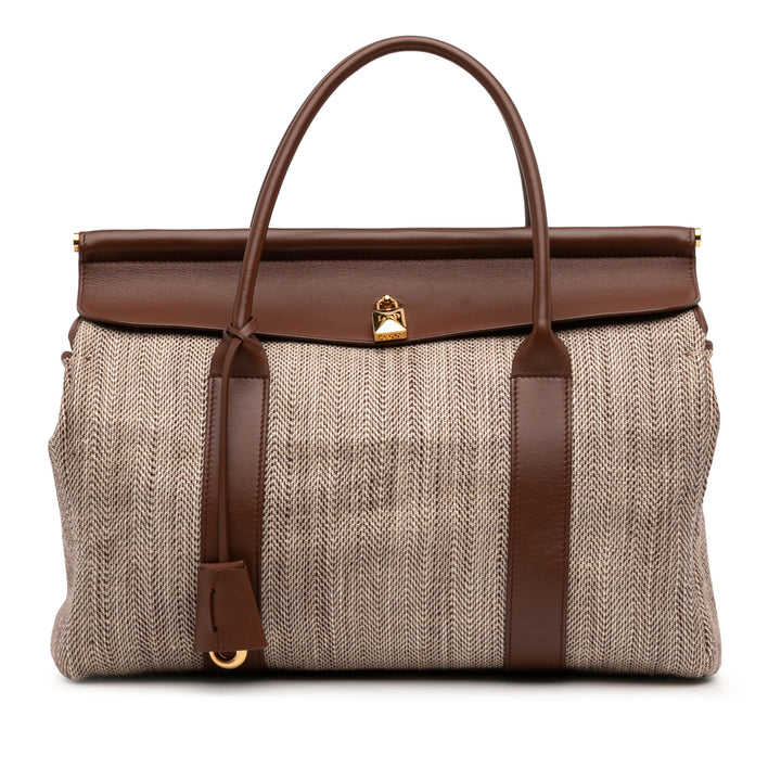 Loro Piana Toile Herringbone et Cuir Loom L32