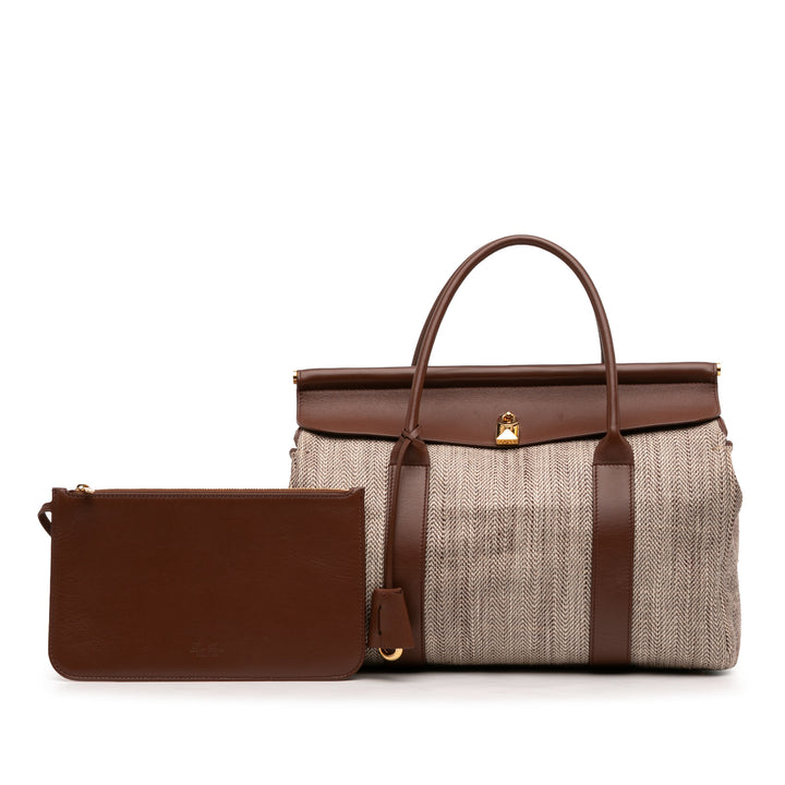Loro Piana Toile Herringbone et Cuir Loom L32