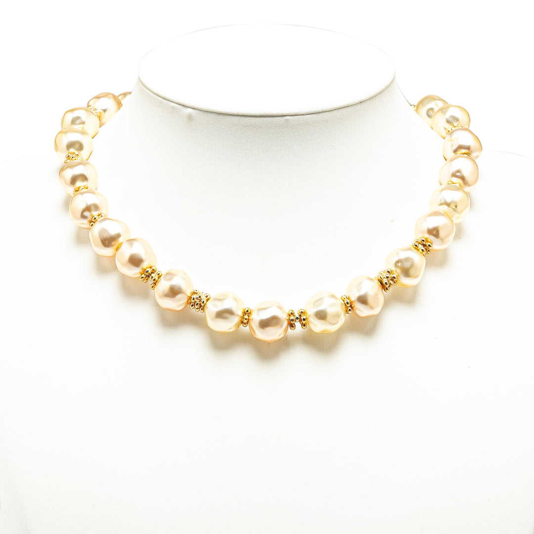 Faux Pearl Necklace White - Gaby Paris