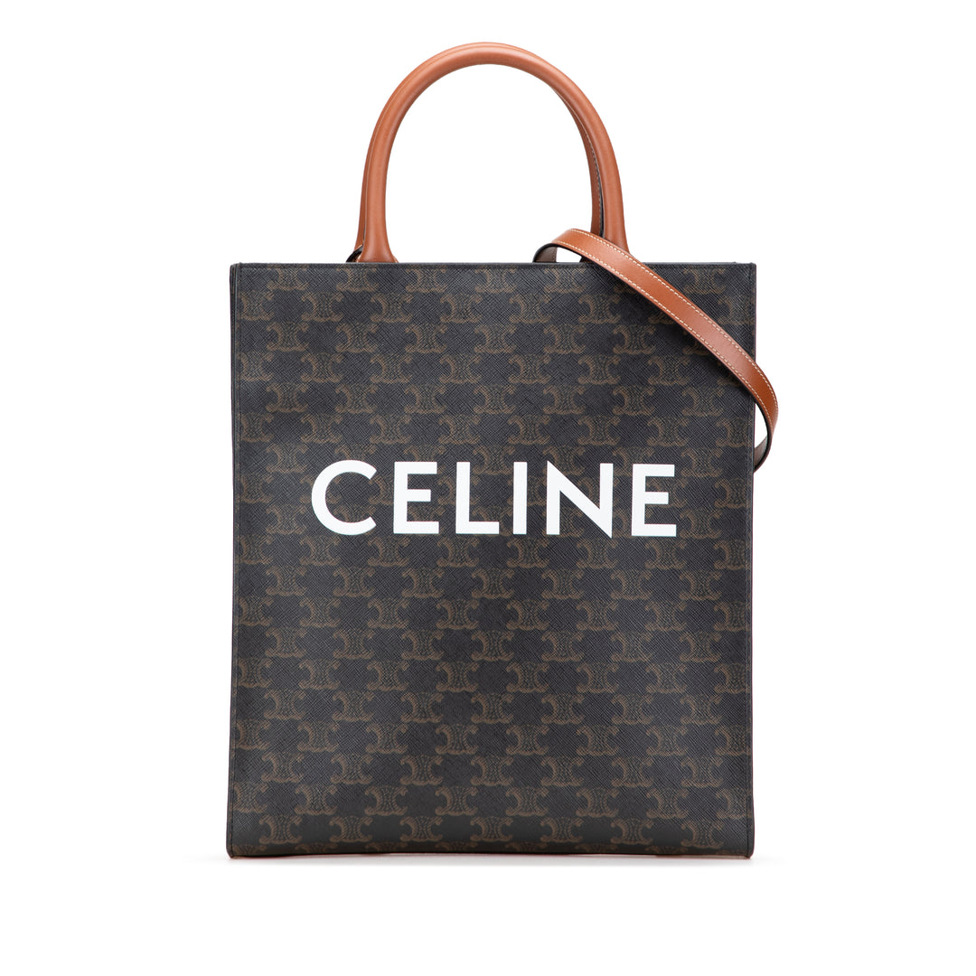 Celine Small Triomphe Coated Toile Cabas vertical Cabas