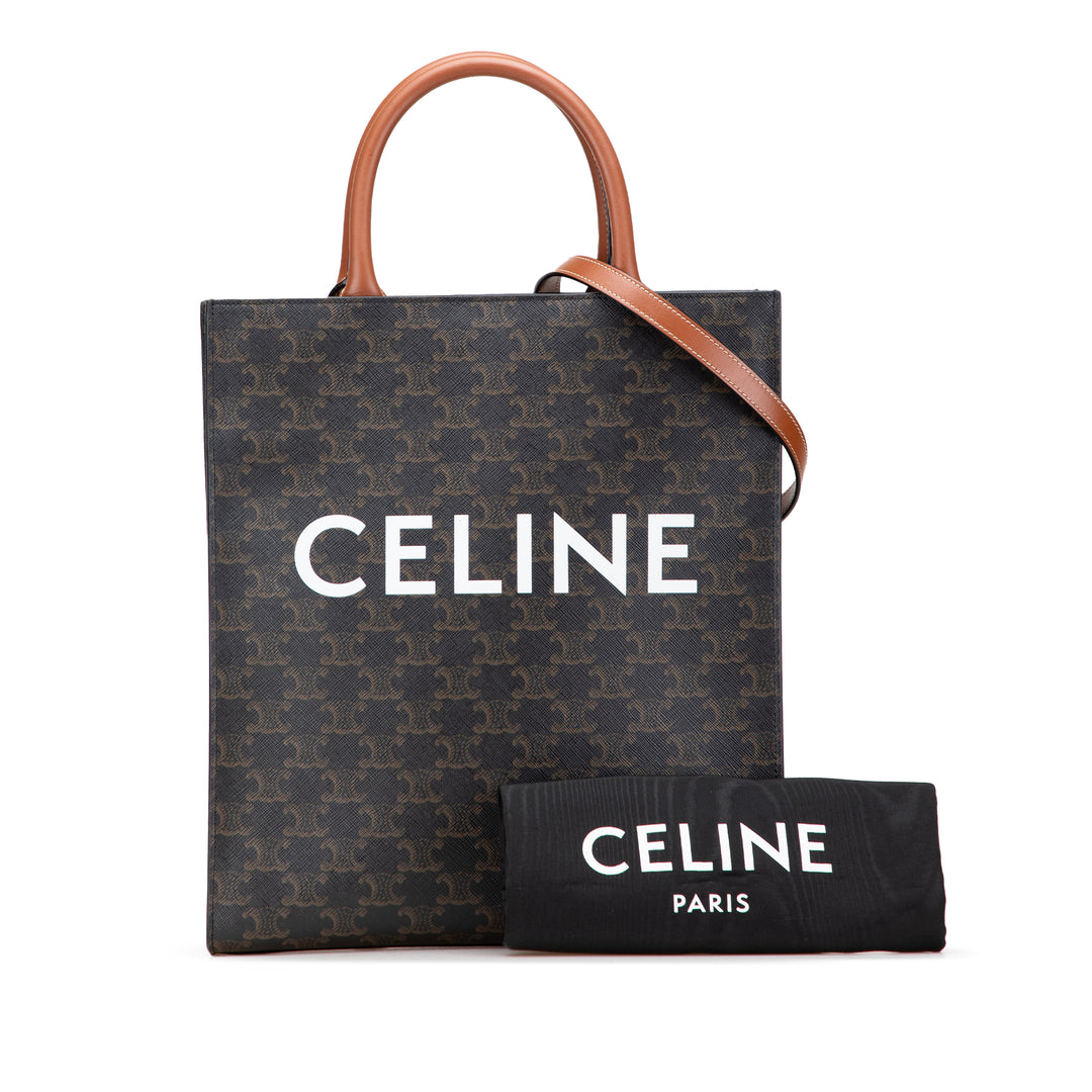 Celine Small Triomphe Coated Toile Cabas vertical Cabas