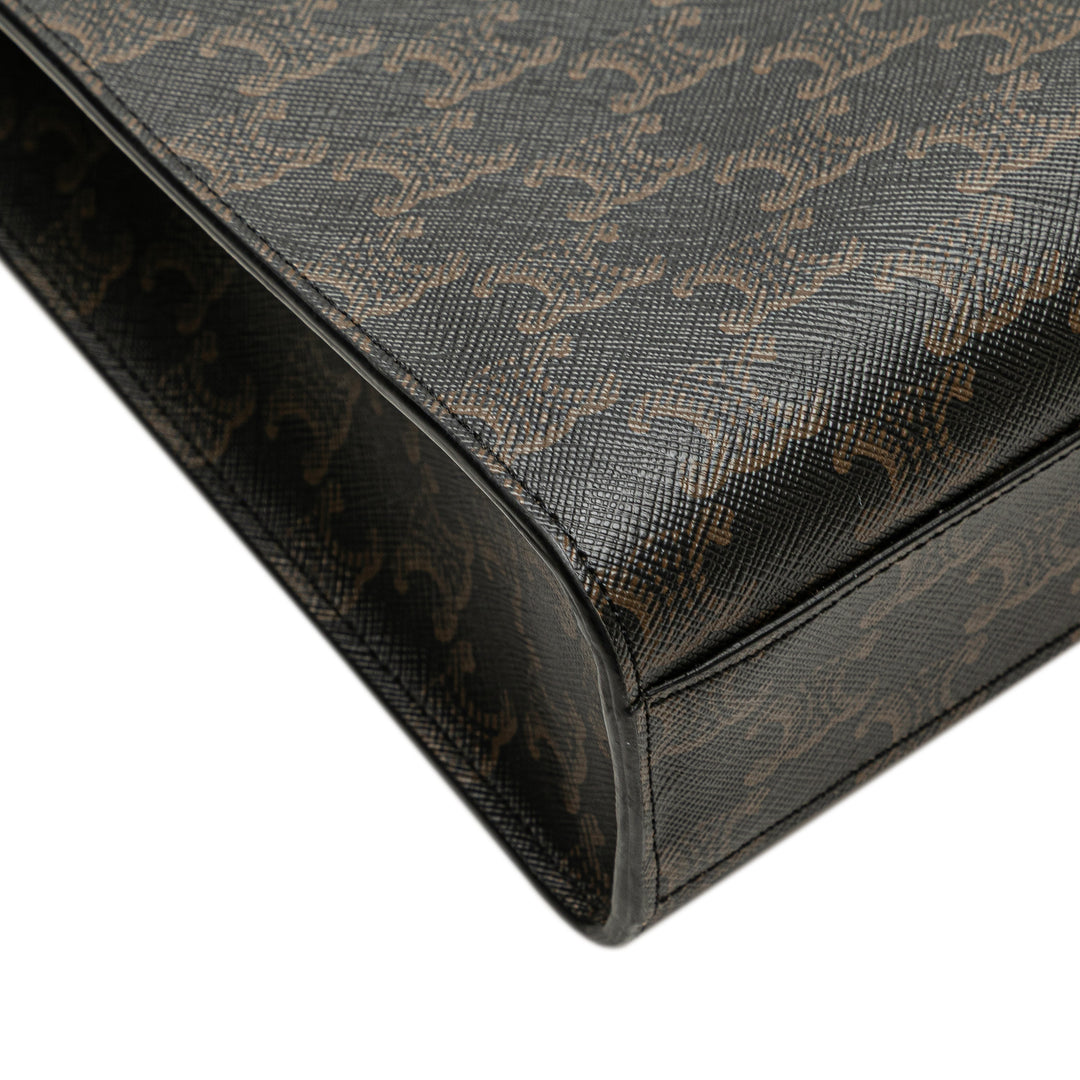 Celine Small Triomphe Coated Toile Cabas vertical Cabas