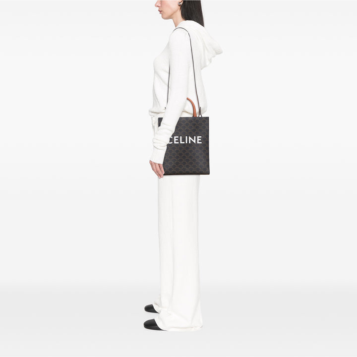 Celine Small Triomphe Coated Toile Cabas vertical Cabas
