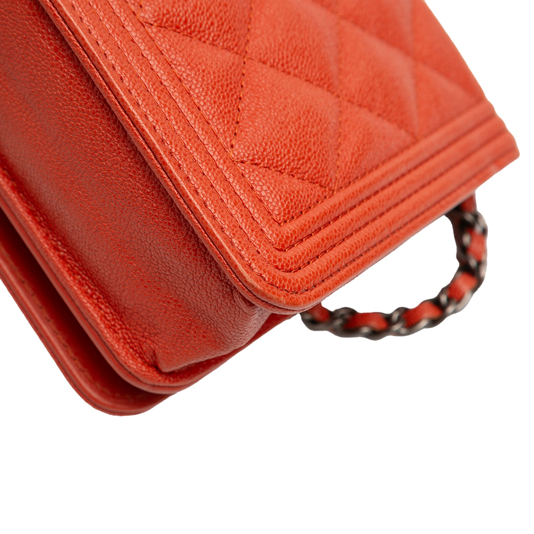Chanel Matelassé Caviar Boy Wallet on Chain