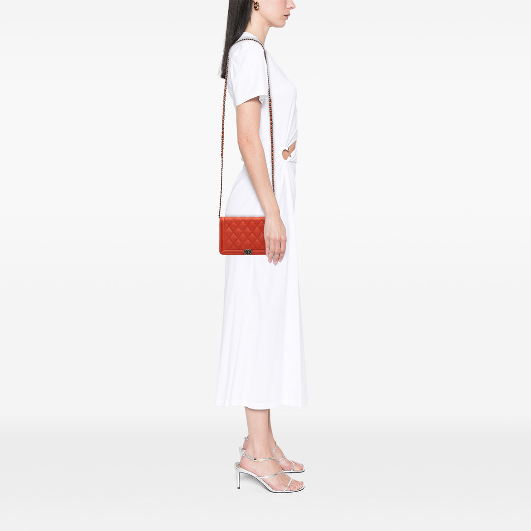 Chanel Matelassé Caviar Boy Wallet on Chain