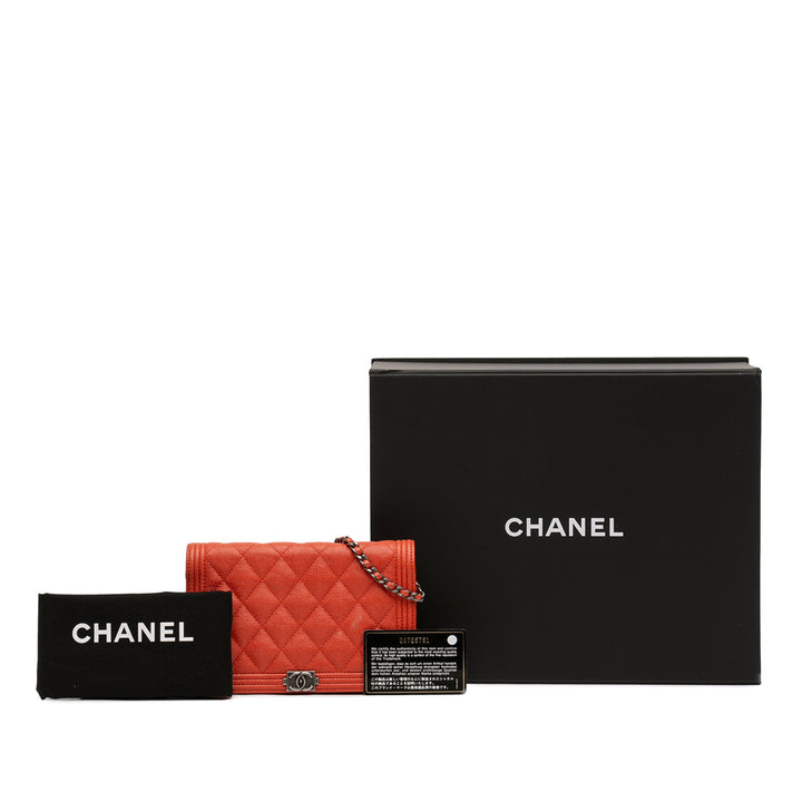 Chanel Matelassé Caviar Boy Wallet on Chain