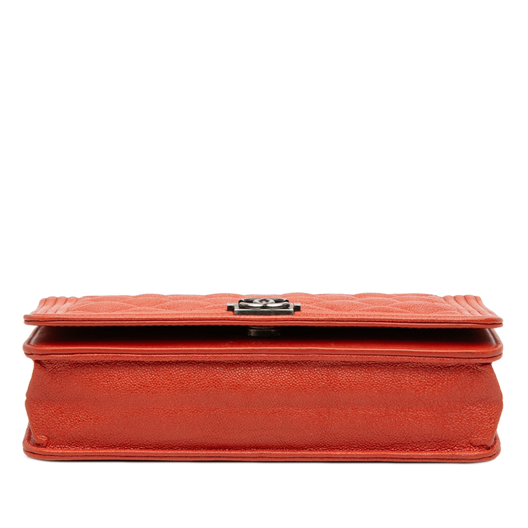 Chanel Matelassé Caviar Boy Wallet on Chain