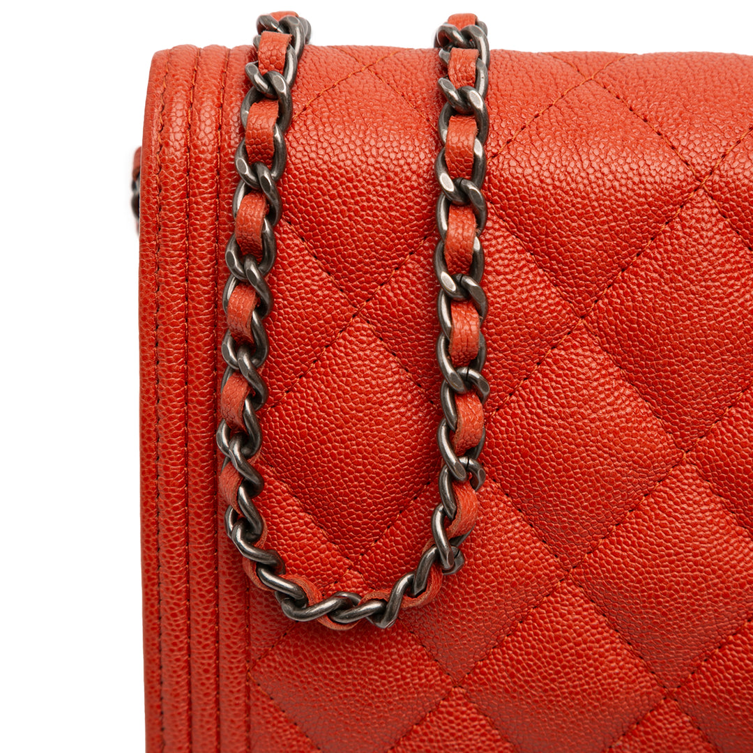 Chanel Matelassé Caviar Boy Wallet on Chain
