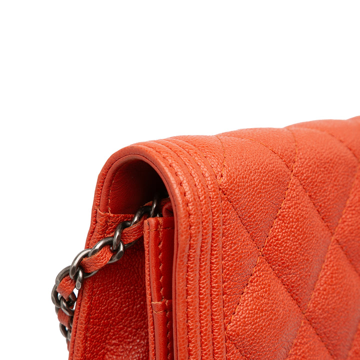 Chanel Matelassé Caviar Boy Wallet on Chain