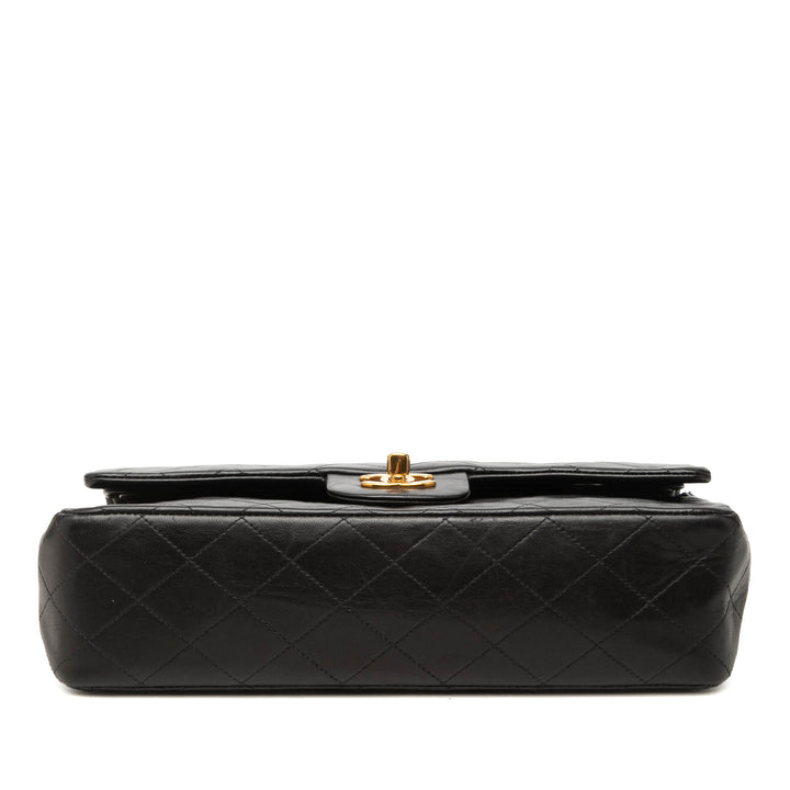 Classic Double rabat Moyen Cuir d'agneau Noir
