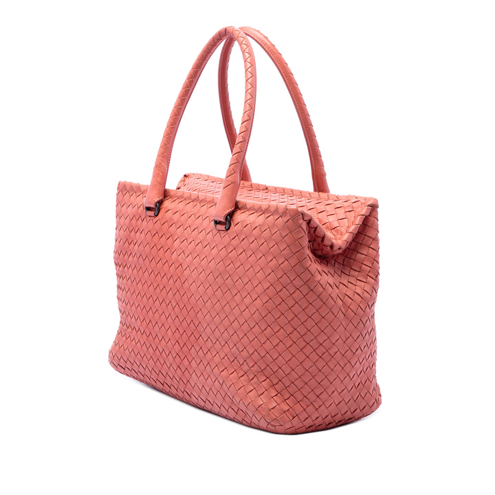 Bottega Veneta Cabas Intrecciato Brick nappa Rose – vue 2 – GABY PARIS
