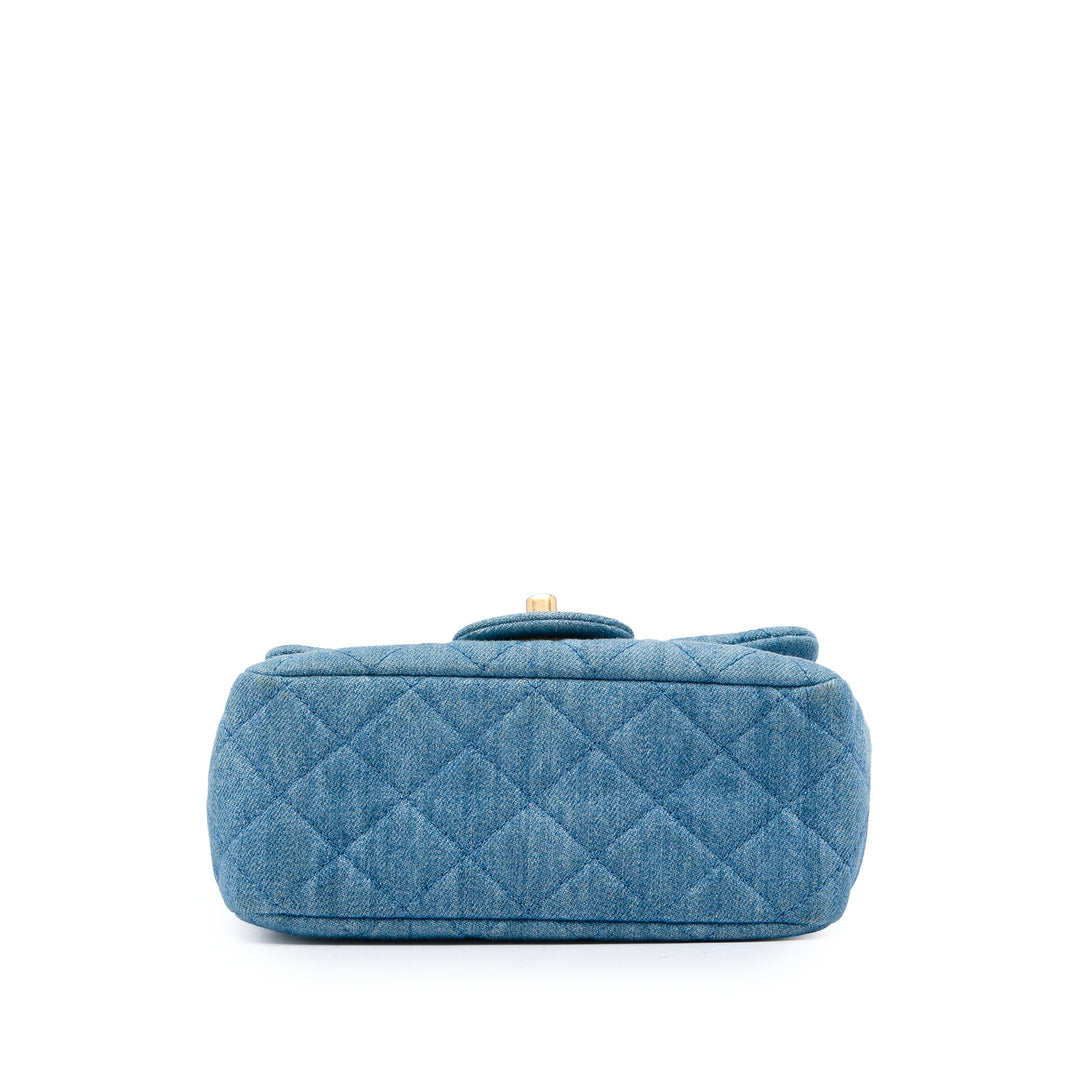 Chanel Classic Carré Perle Crush Rabat simple Mini Jean
