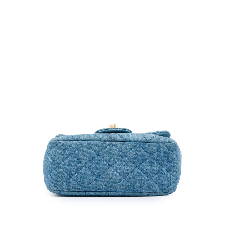 Chanel Classic Carré Perle Crush Rabat simple Mini Jean
