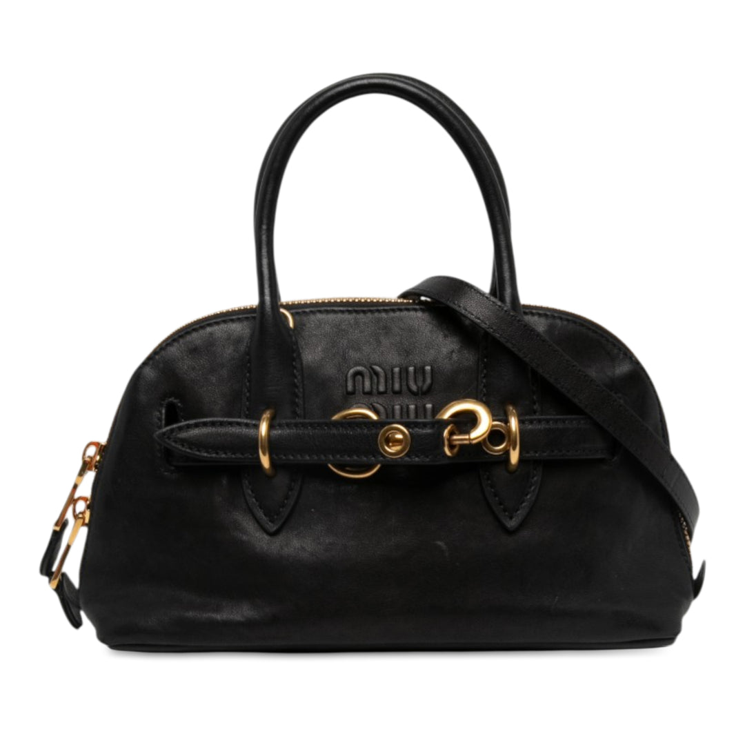 Miu Miu Aventure Sac Petit nappa Noir – vue principale – GABY PARIS