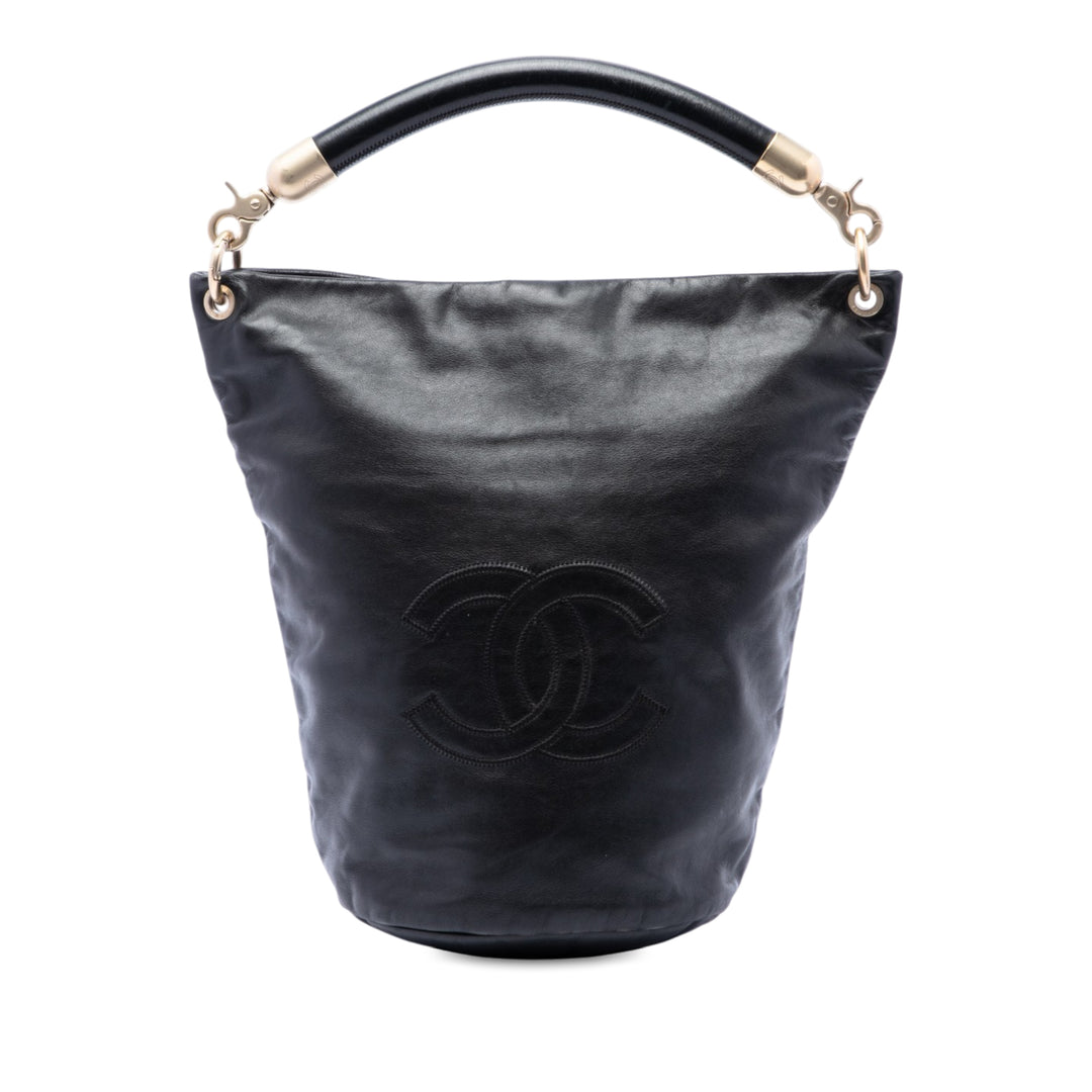 CC Sac seau Cuir d'agneau Noir