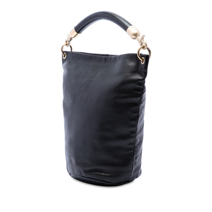 CC Sac seau Cuir d'agneau Noir