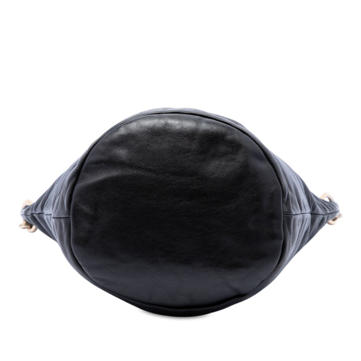 CC Sac seau Cuir d'agneau Noir