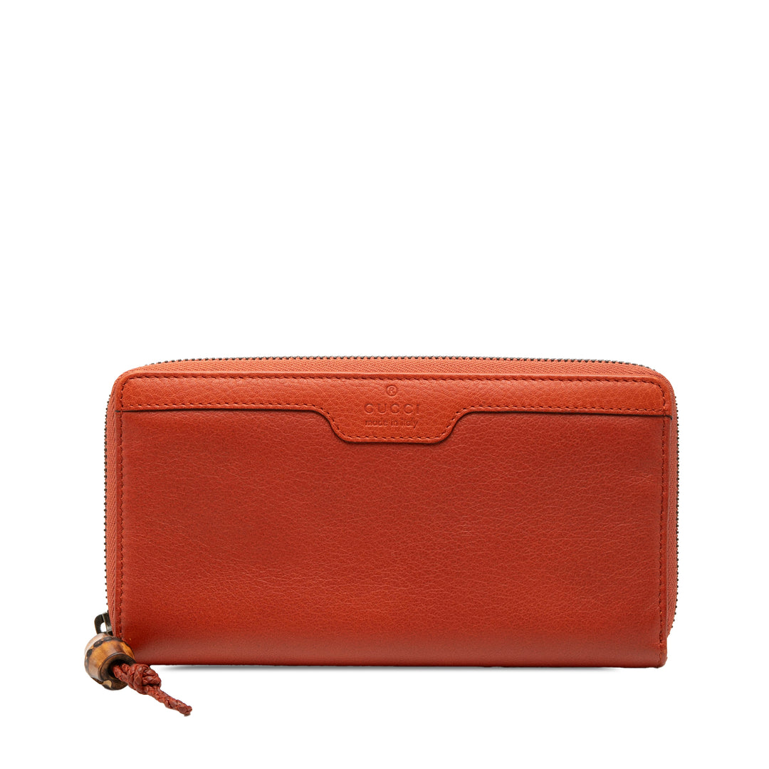 Gucci Cuir Bamboo Zip Around Portefeuille
