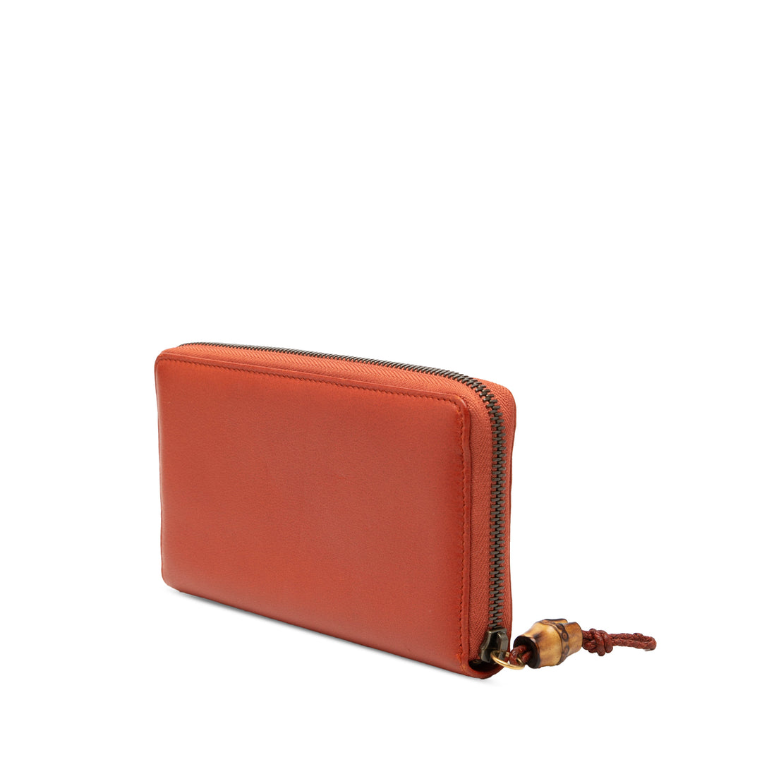 Gucci Cuir Bamboo Zip Around Portefeuille