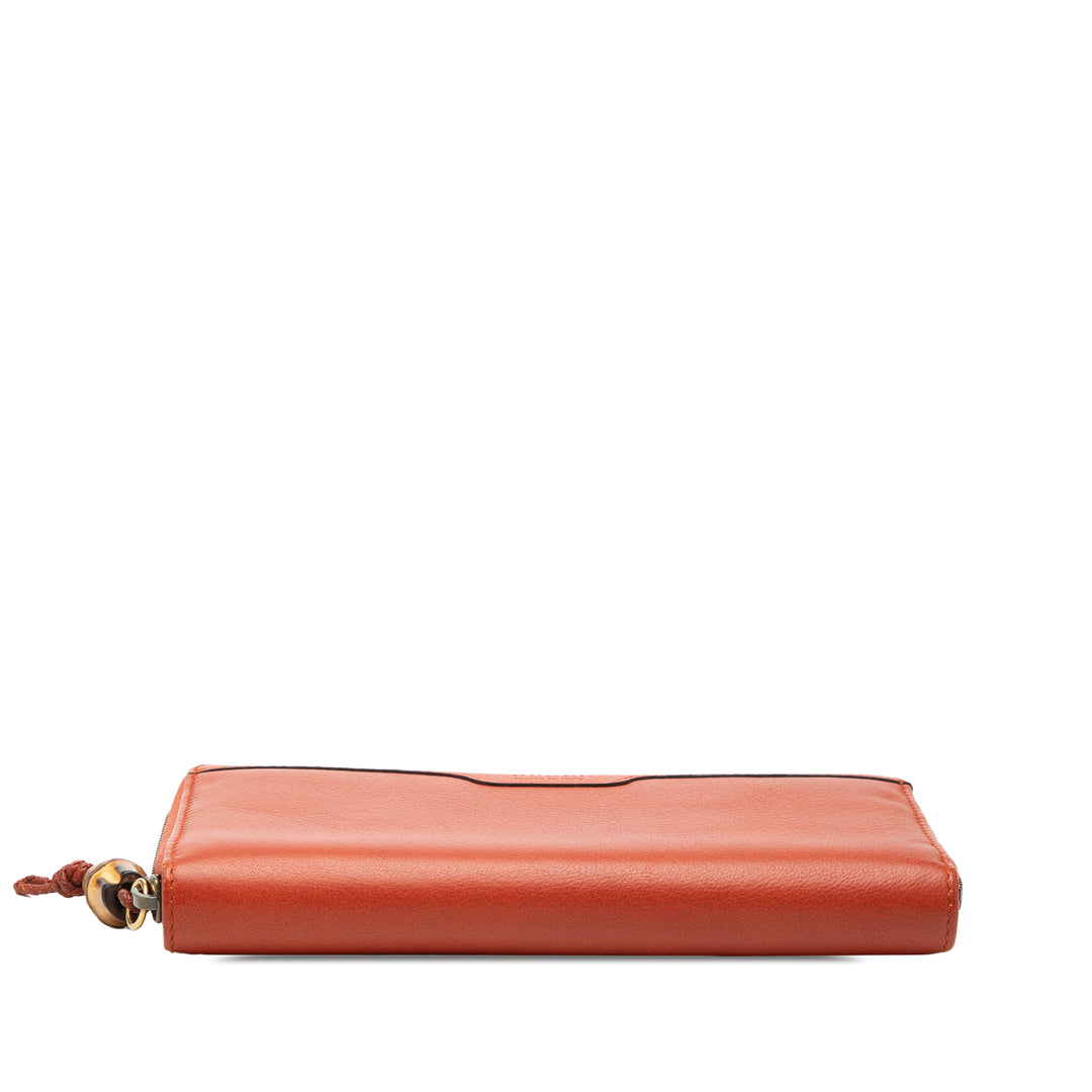 Gucci Cuir Bamboo Zip Around Portefeuille