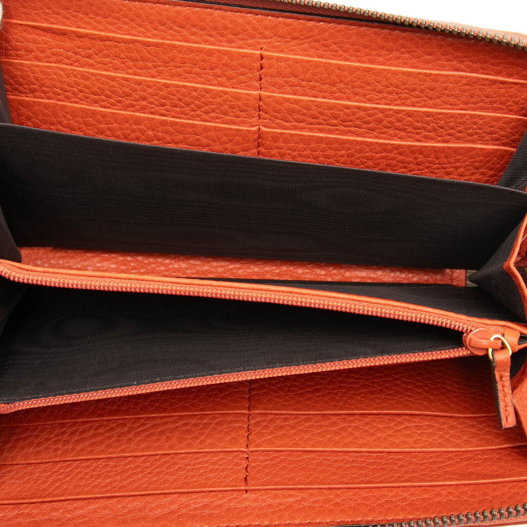 Gucci Cuir Bamboo Zip Around Portefeuille
