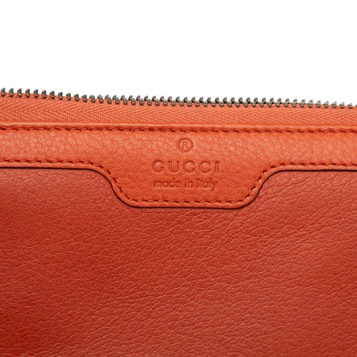 Gucci Cuir Bamboo Zip Around Portefeuille