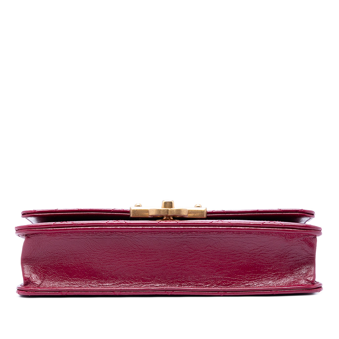 Chanel Surpiqué Cuir de chèvre Golden CC Wallet on Chain