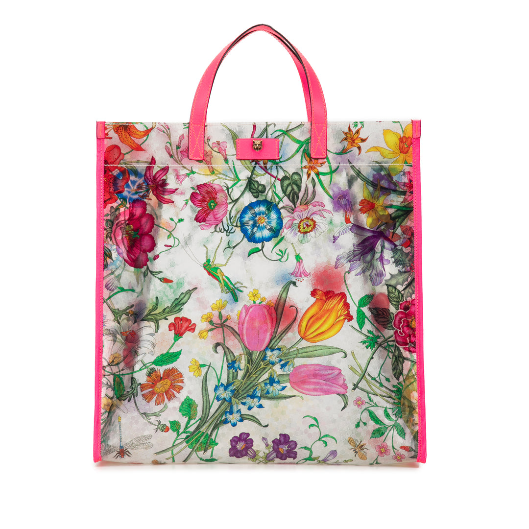 Flora Print Vinyl Tote Multi - Gaby Paris