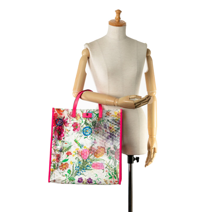 Flora Print Vinyl Tote Multi - Gaby Paris