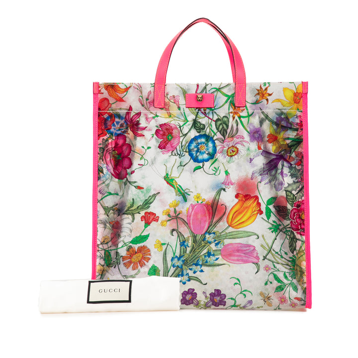 Flora Print Vinyl Tote Multi - Gaby Paris