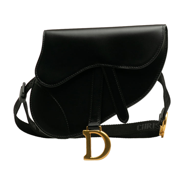 Leather Saddle Belt Bag Black - Gaby Paris